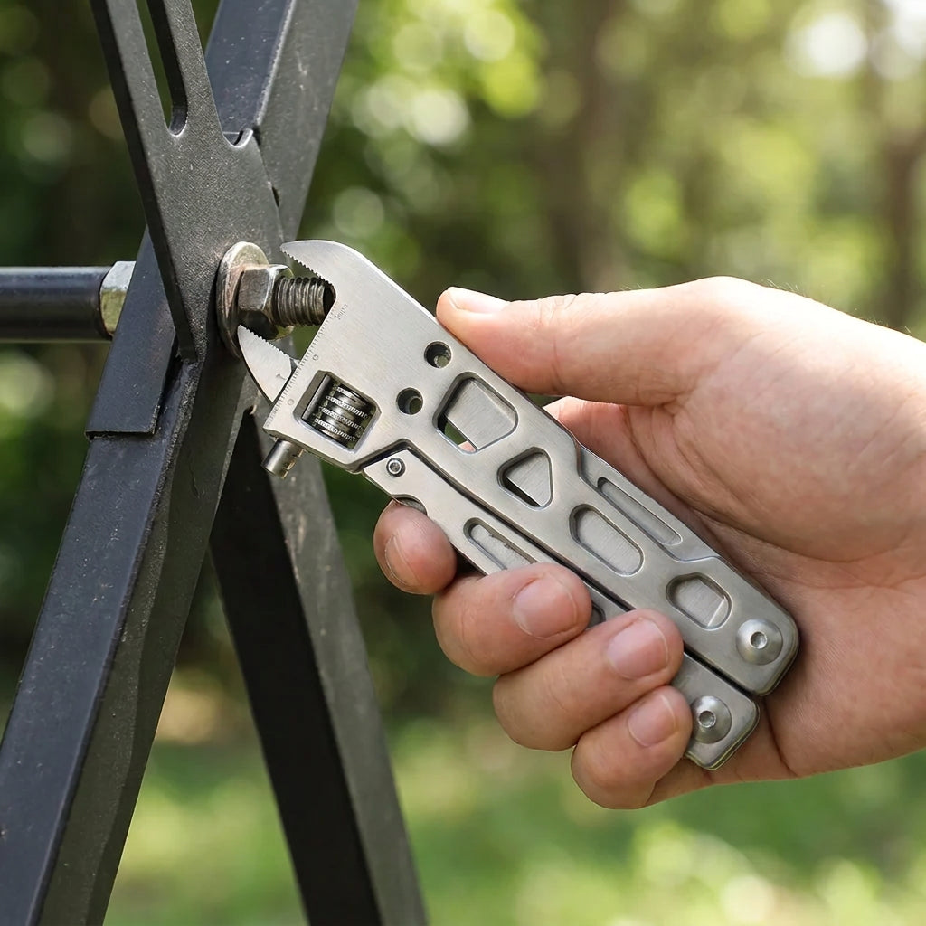 9-in-1 Stainless Steel Multi-Tool with Adjustable Wrench