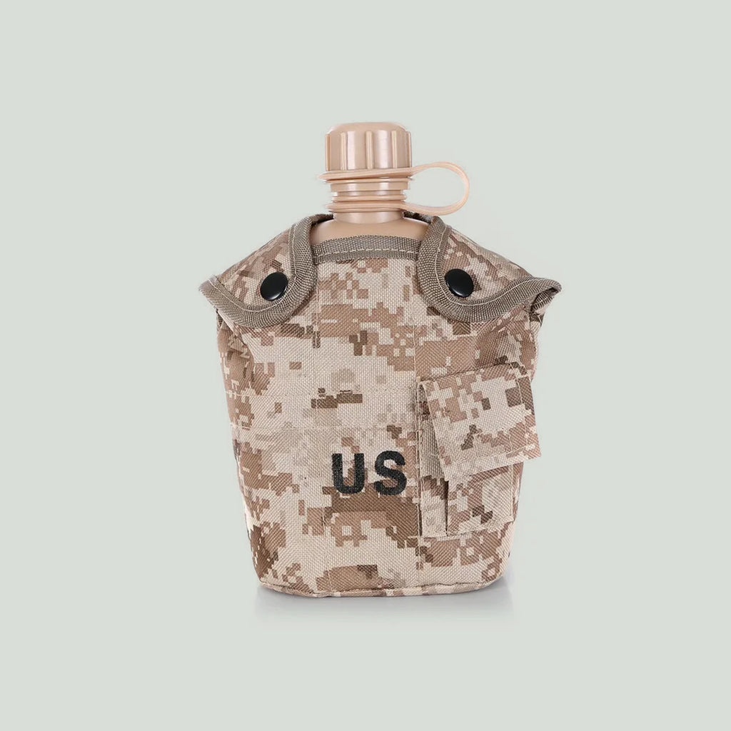 Cantil Militar de 1L com Caneca de Alumínio e Bolsa Térmica