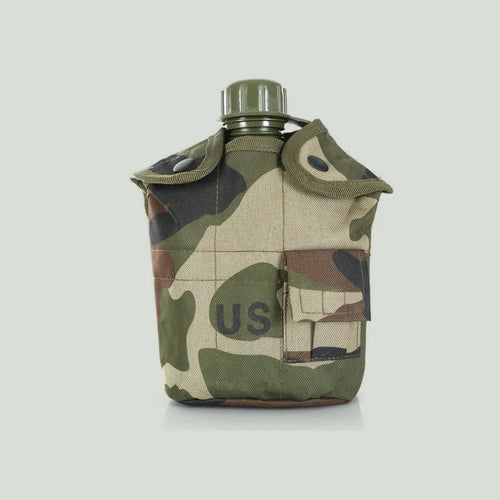 Cantil Militar de 1L com Caneca de Alumínio e Bolsa Térmica