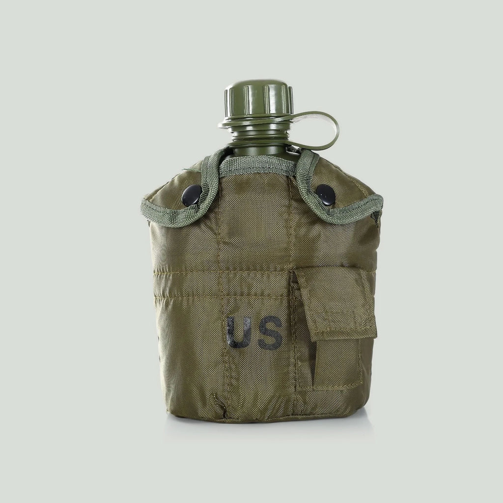 Cantil Militar de 1L com Caneca de Alumínio e Bolsa Térmica