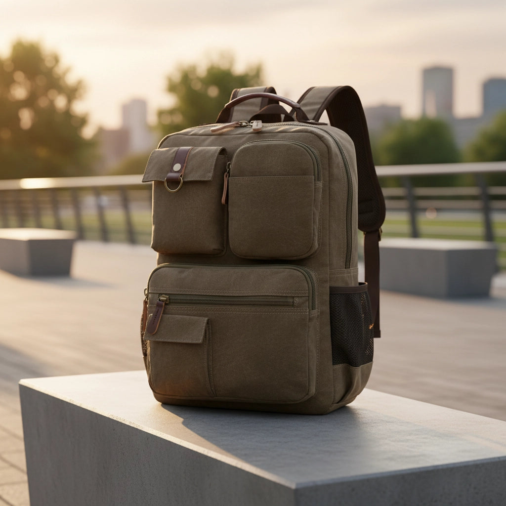 Reinforced Canvas Backpack 35L — Ideal for 72h Emergency Kit and Daily Use