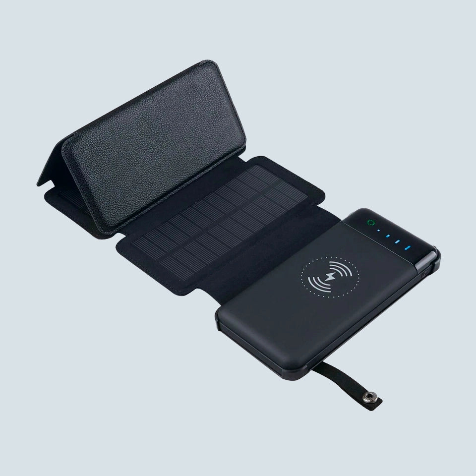 12000mAh Wireless Solar Power Bank with up to 6 Solar Panels