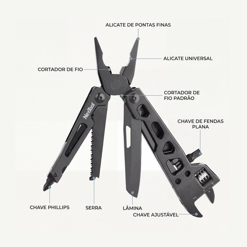 9-in-1 Stainless Steel Multi-Tool with Adjustable Wrench