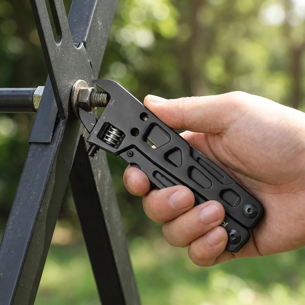9-in-1 Stainless Steel Multi-Tool with Adjustable Wrench